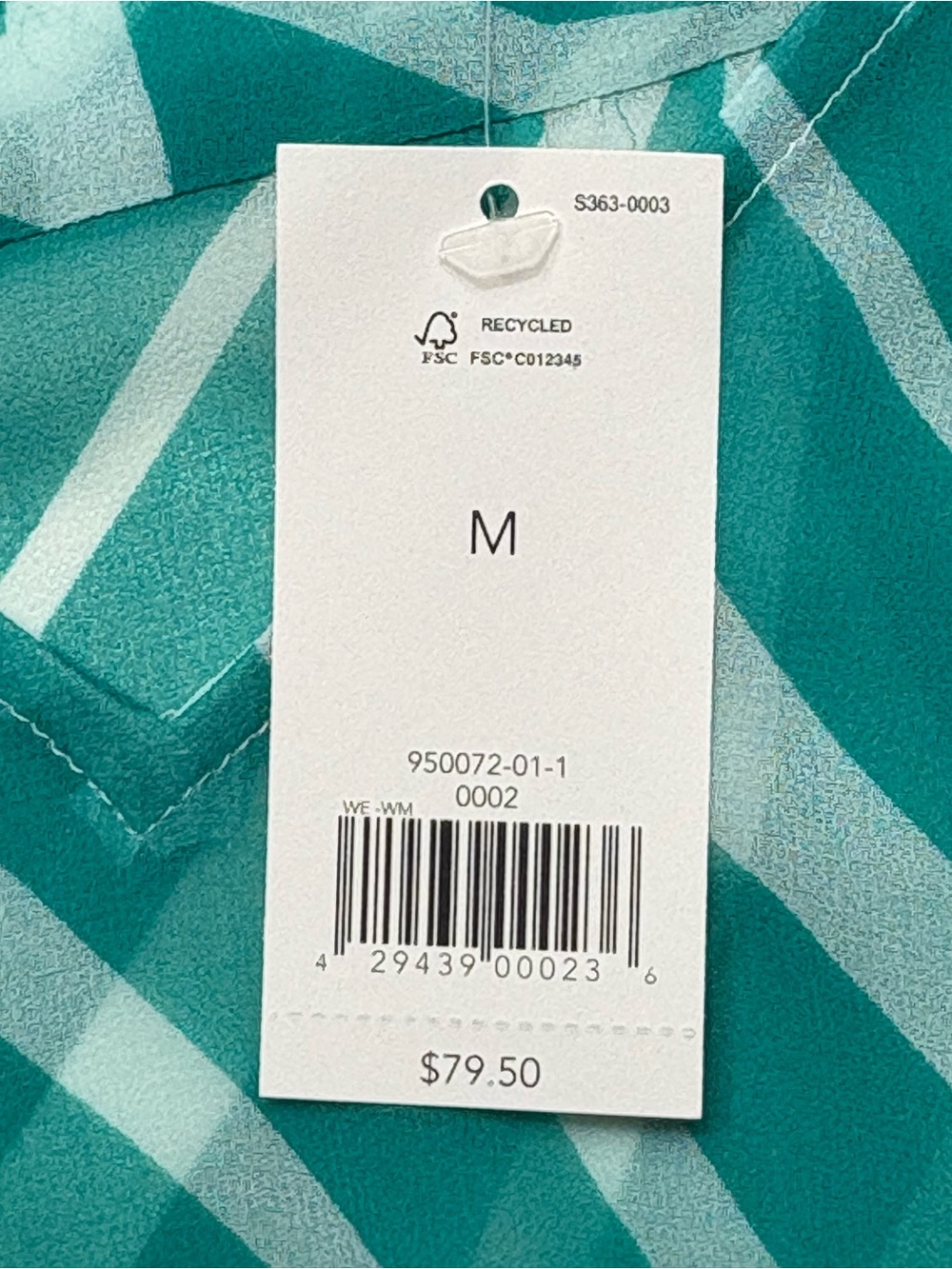 NWT Banana Republic Olympus Turquoise Geometric Sheer Blouse & Cami Size M $80 - Picture 11 of 11